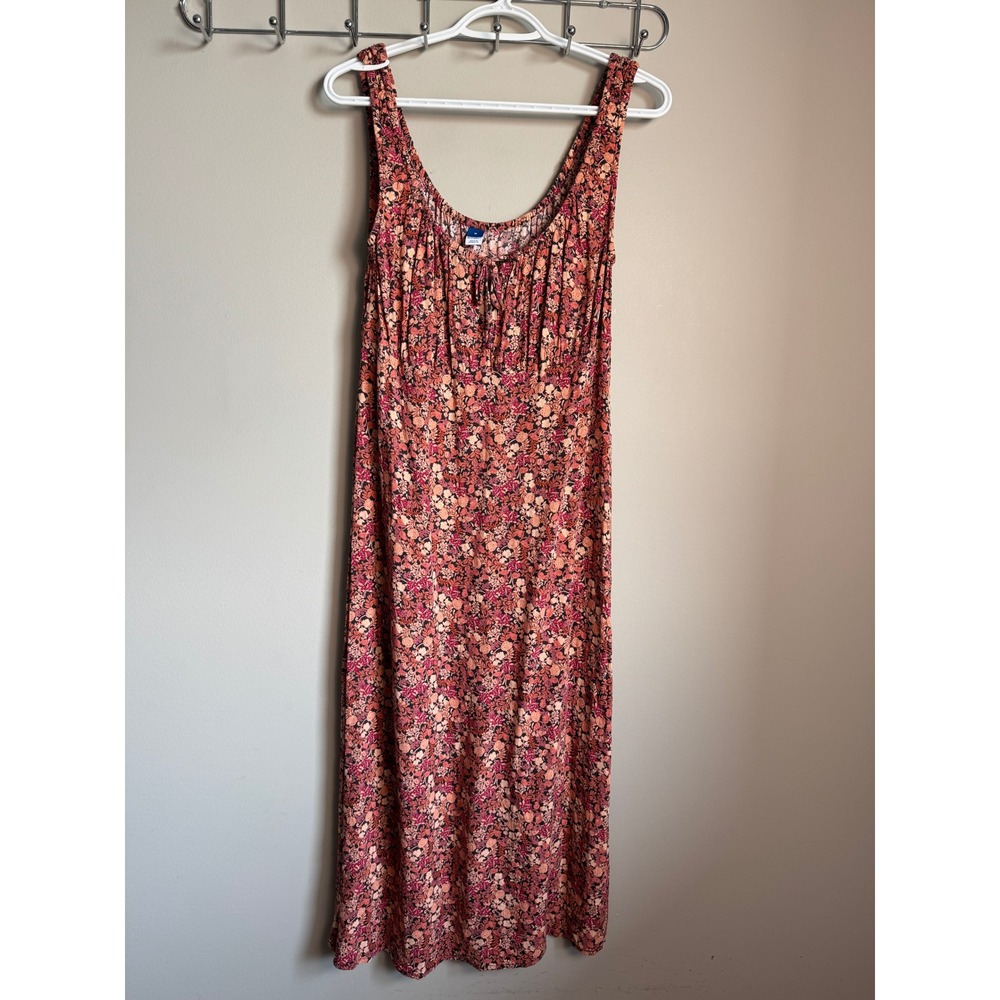 Old Navy Womens Brown Floral Sleeveless Midi Dress Size M Boho Casual Summer